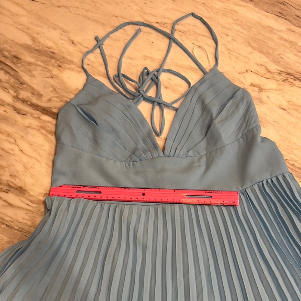 Hello Molly Light Blue Pleated Dress - Picture 11 of 12